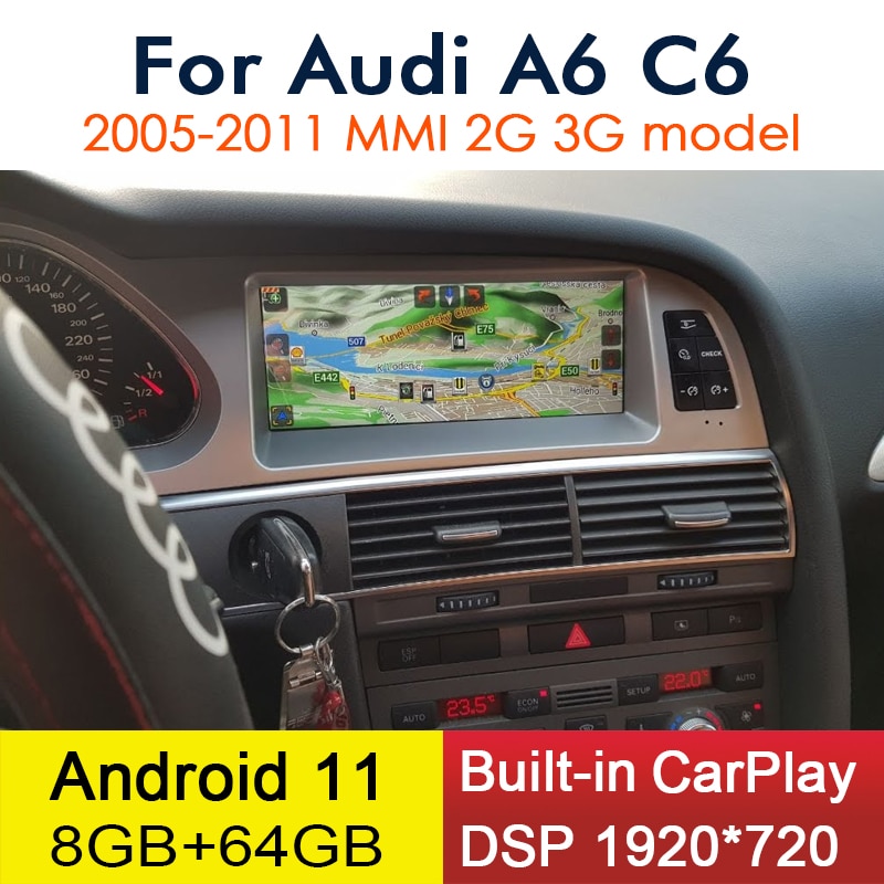 ȵ̵ 12 CarPlay 8 + 64GB Audi A6 C6 4f 2005  2011..